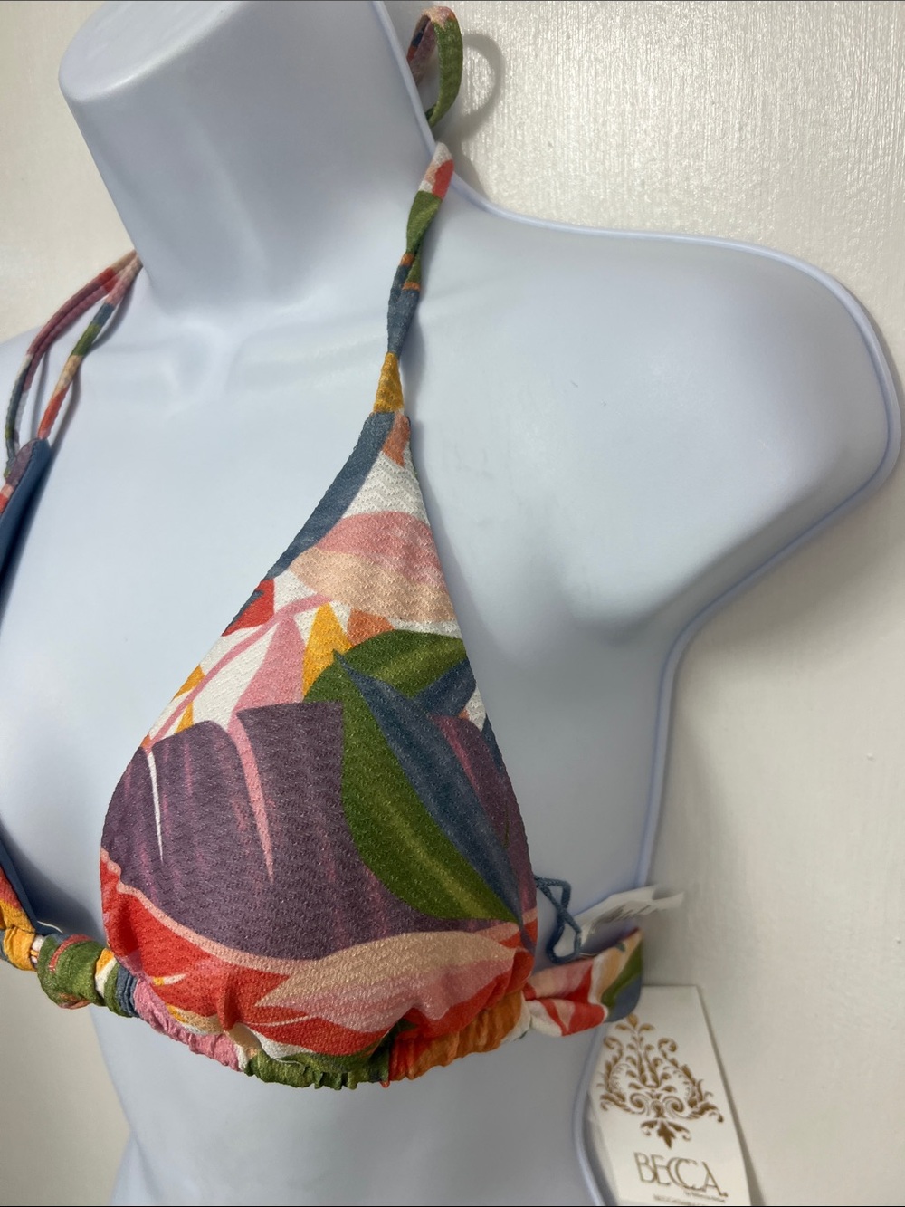 Весса Women's Printed Bora Bora Textured Swim Top, Reversible, Size Large - Picture 3 of 12